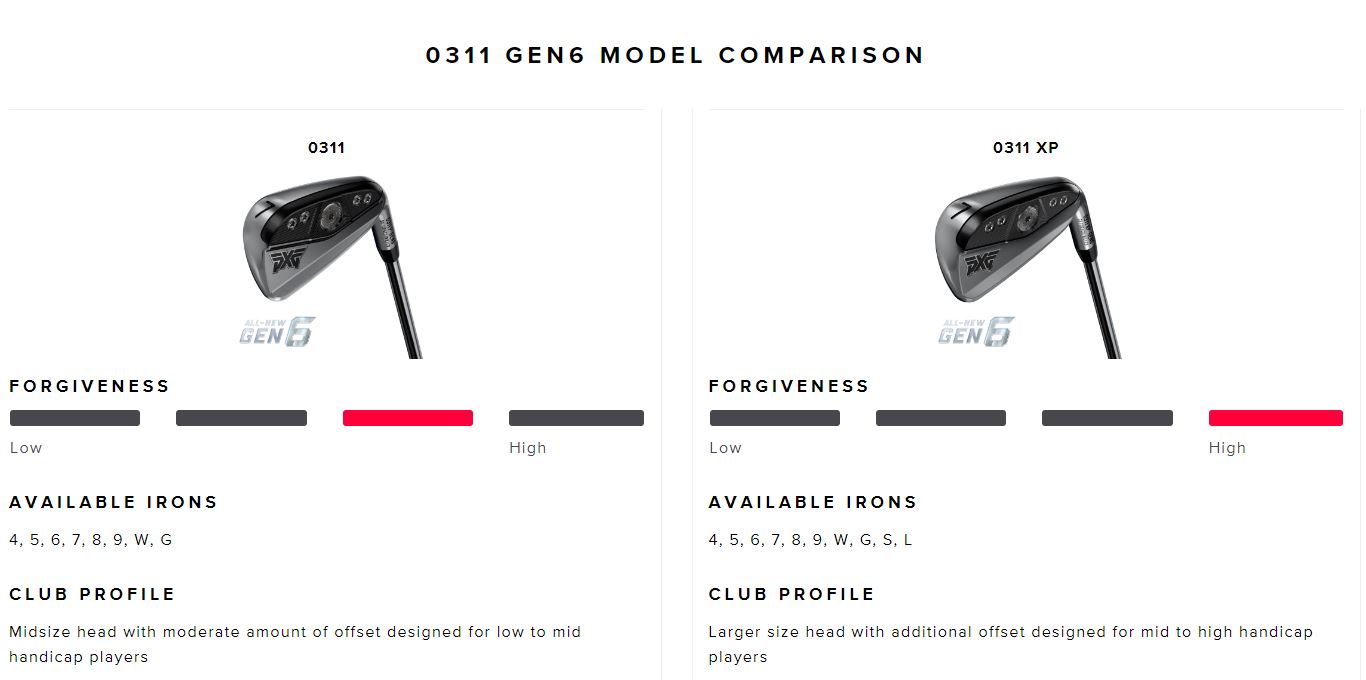 PXG Gen 6 0311 P VS XP irons